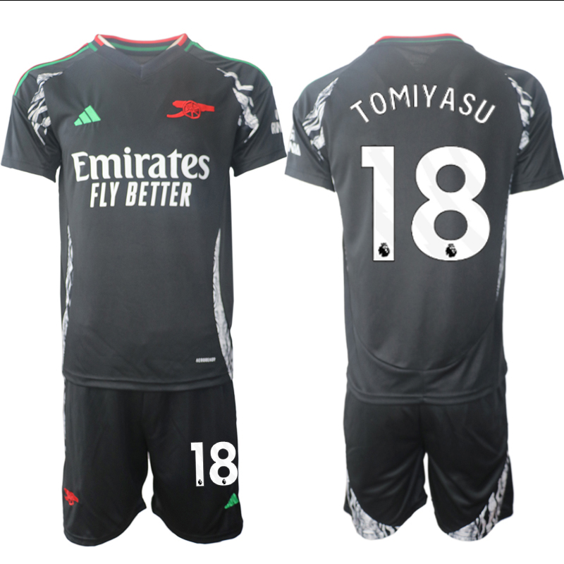 Men 2024-2025 Club Arsenal away Black #18 Soccer Jersey